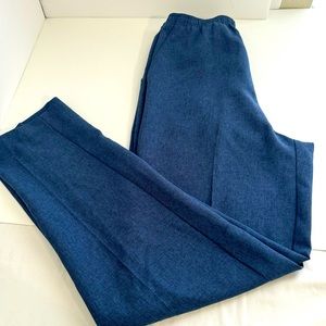 Lightweight blue and blackvery soft feel polyester trousers. W176